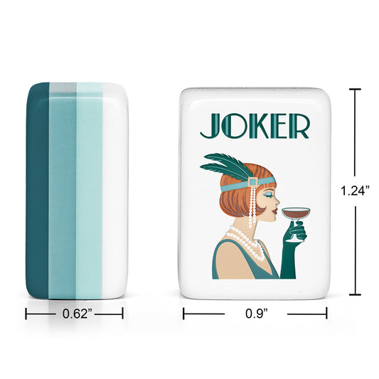 Teal Art Deco Collection American Mahjong Tile Set (160pc)