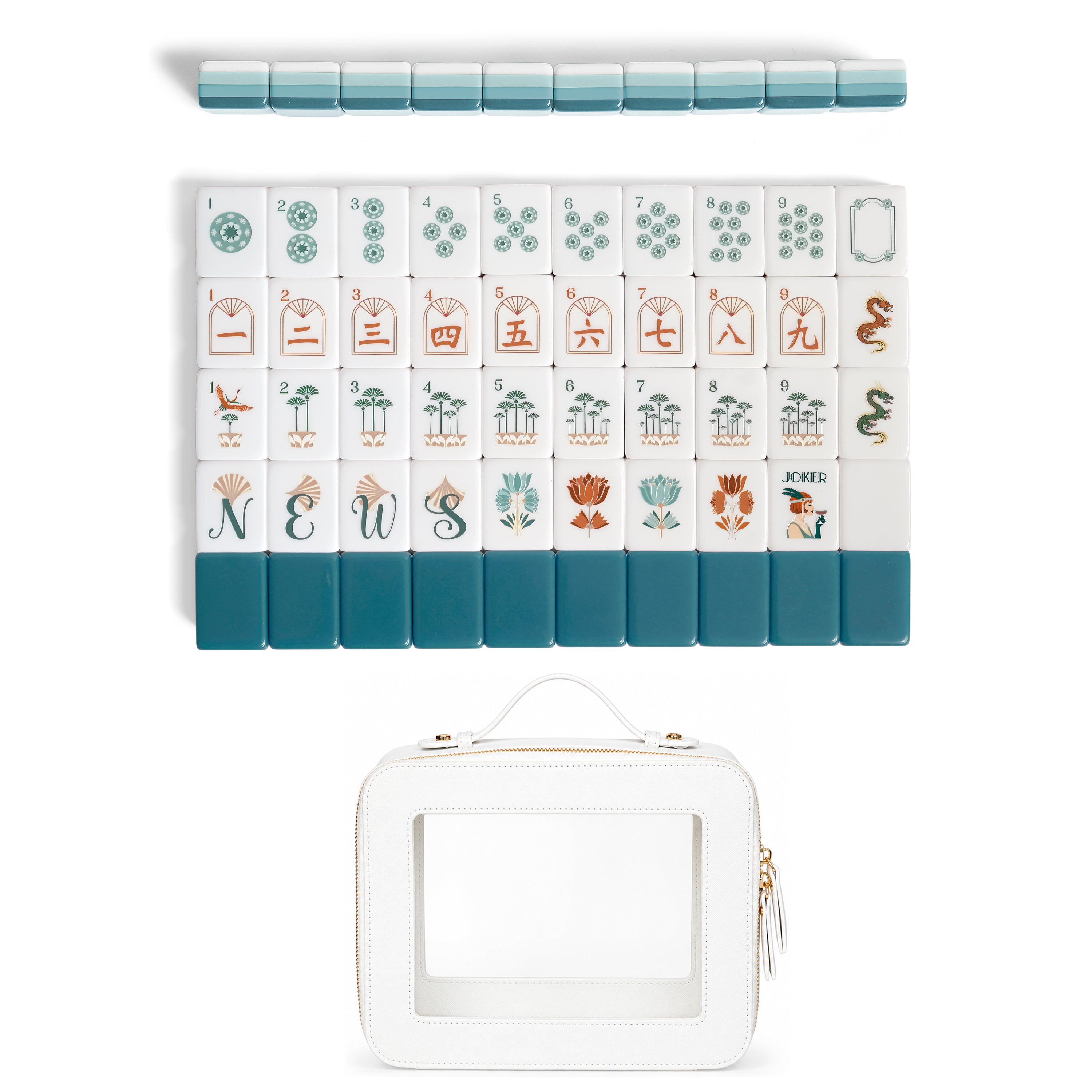 Teal Art Deco Collection American Mahjong Tile Set (160pc) – Sweet