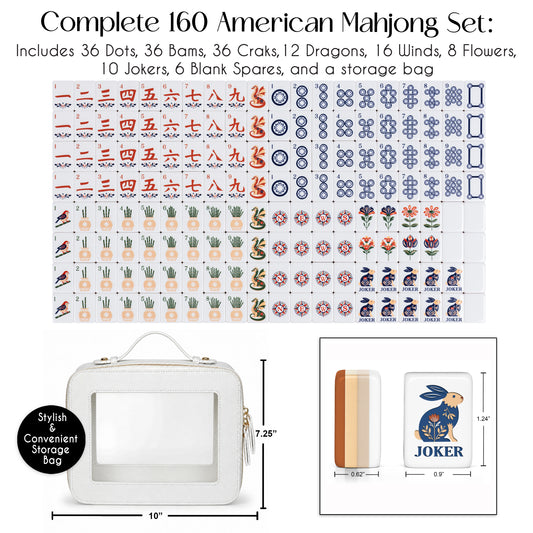 Orange Folk Collection American Mahjong Tile Set (160pc)