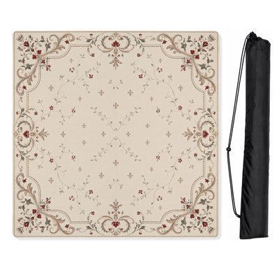 Red Vintage Antique Collection - Floral Print Mahjong Mat for Table - Shipped Rolled