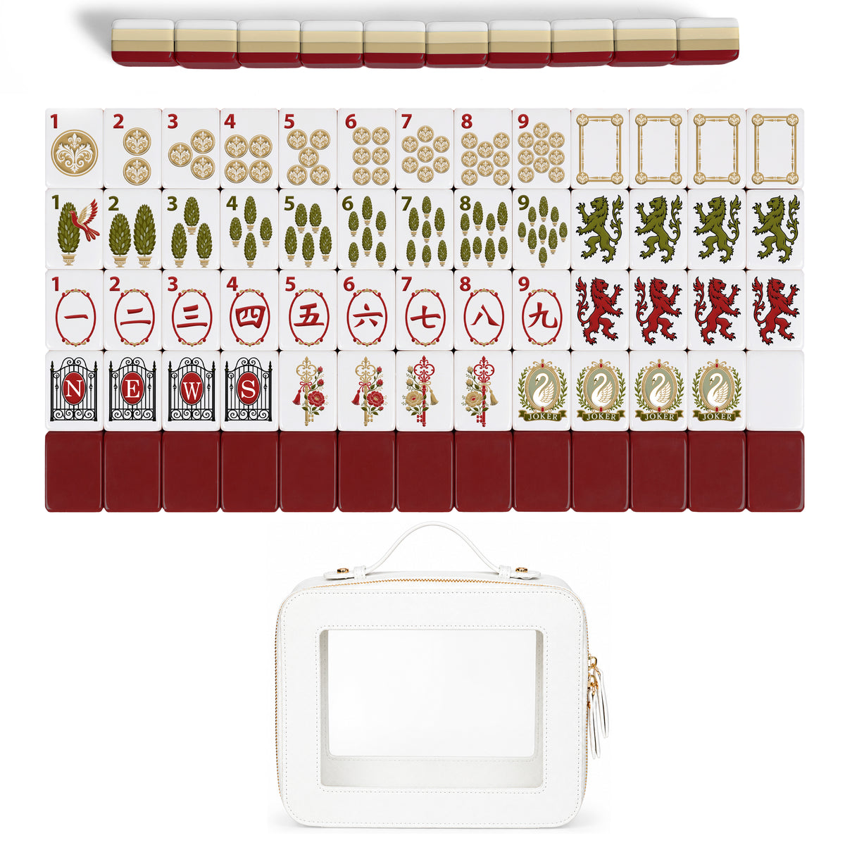 Red Vintage Antique Collection American Mahjong Tile Set (160pc)