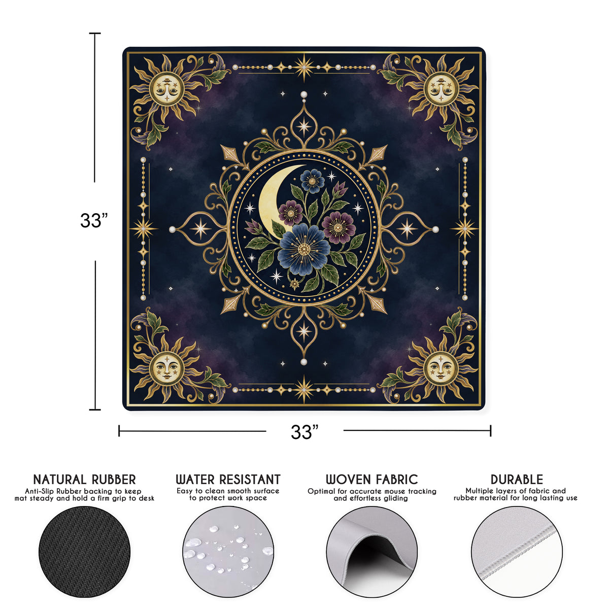 Celestial Pearl Collection Mahjong Mat for Table - Shipped Rolled