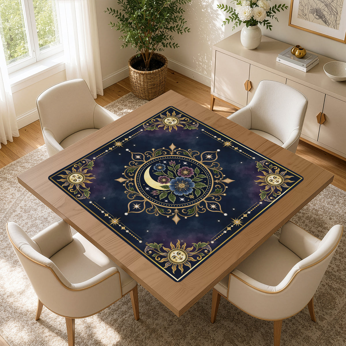 Celestial Pearl Collection Mahjong Mat for Table - Shipped Rolled
