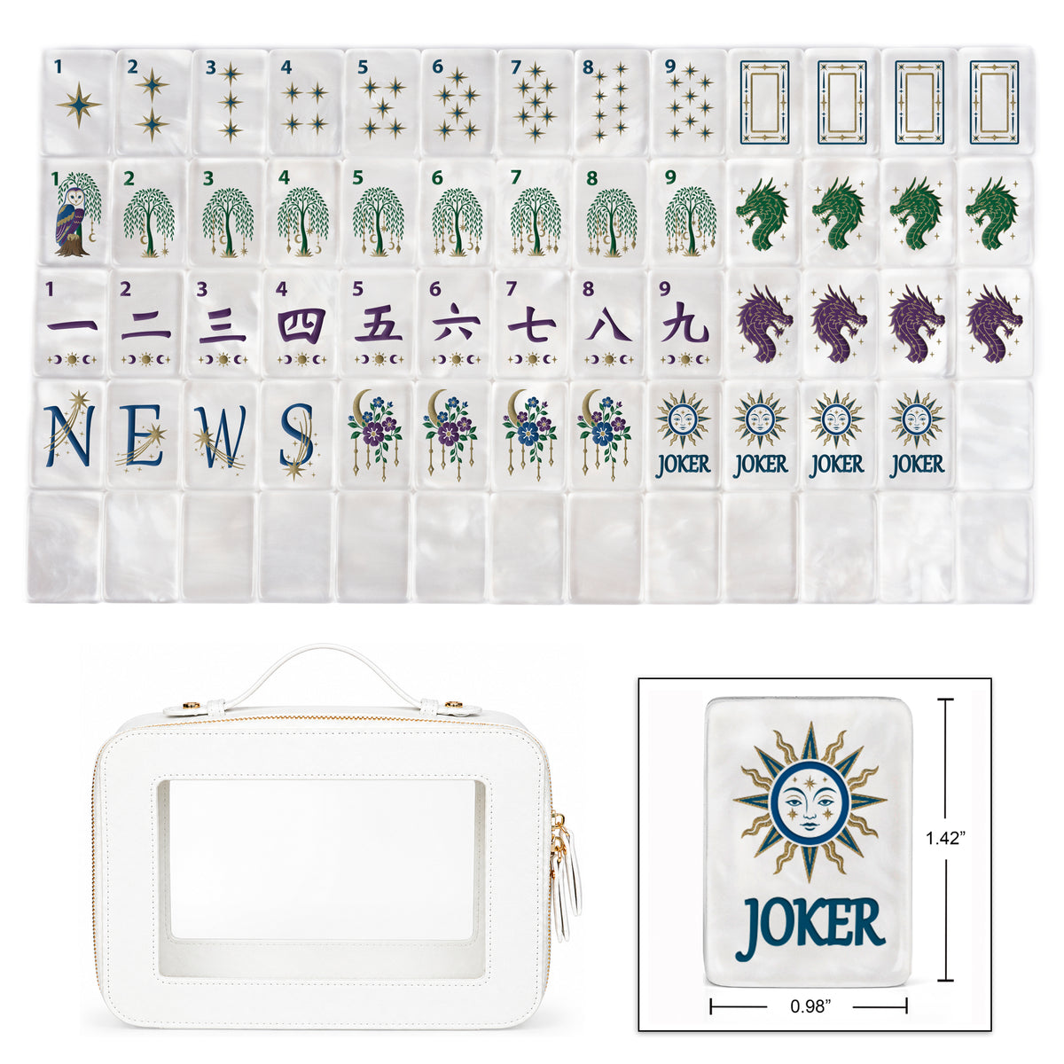 Celestial Pearl Collection American Mahjong Tile Set (160pc)