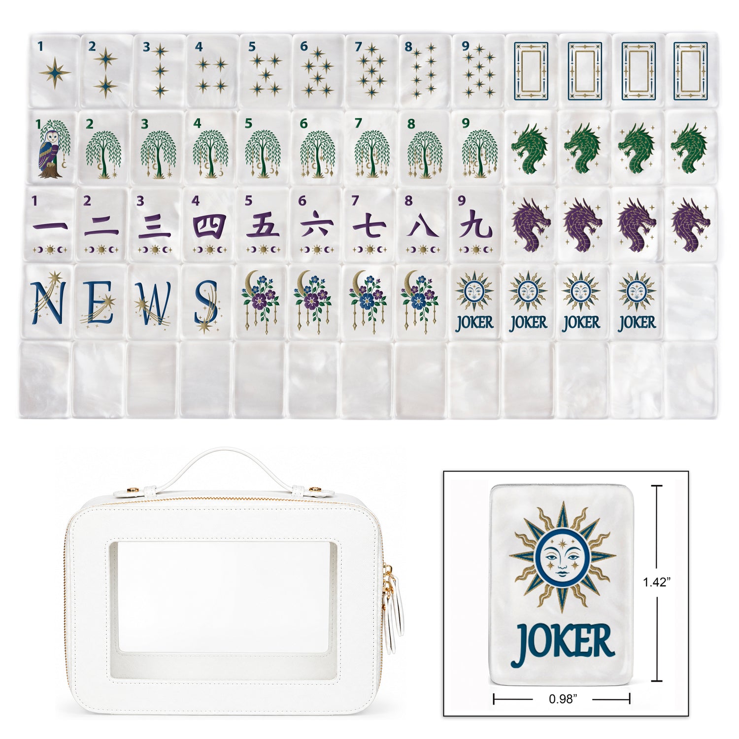 Celestial Pearl Collection American Mahjong Tile Set (160pc)
