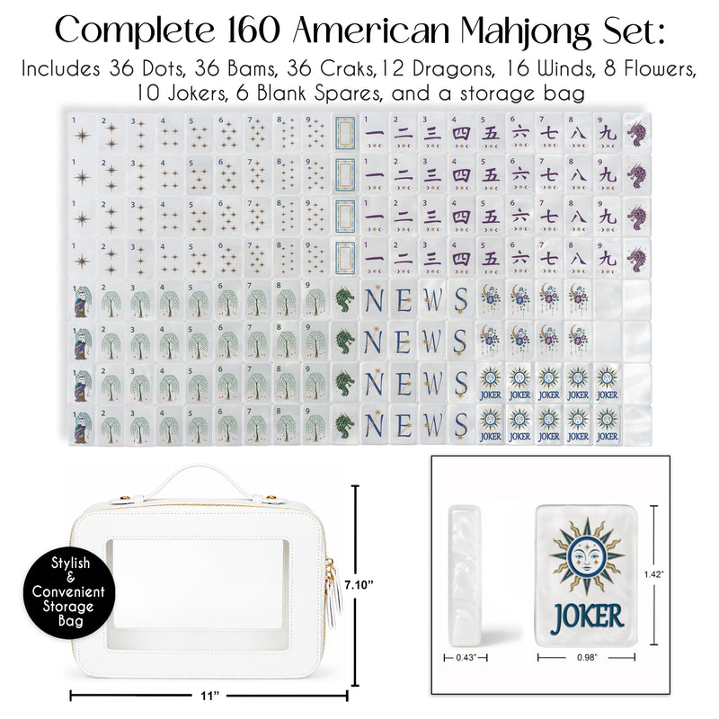 Celestial Pearl Collection American Mahjong Tile Set (160pc)