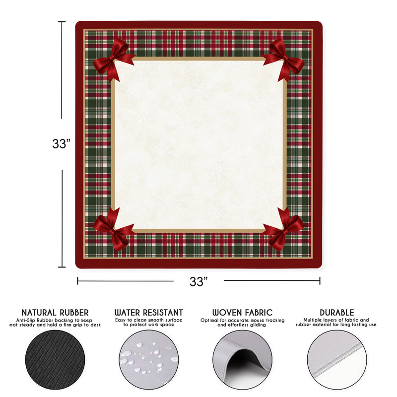 Holiday Red Christmas Collection Mahjong Mat for Table - Shipped Rolled