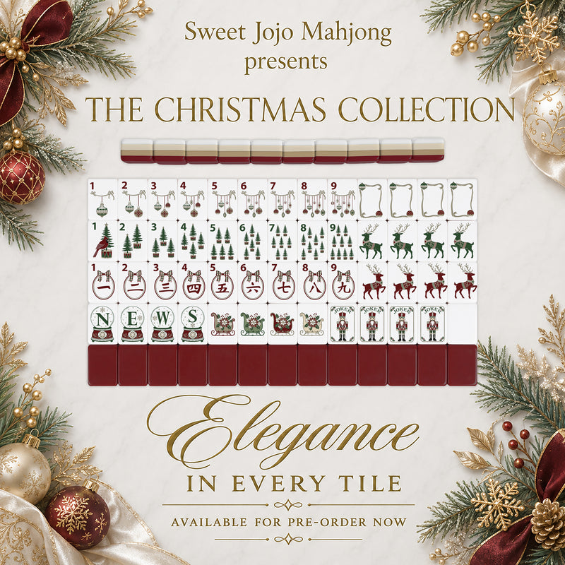 Holiday Red Christmas Collection American Mahjong Tile Set (160pc)