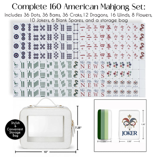 Green Classic Collection American Mahjong Tile Set (160pc)