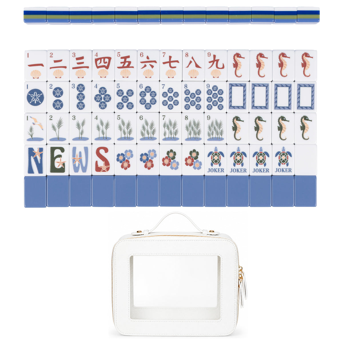 Sky Blue Coastal Paradise Collection American Mahjong Tile Set (160pc)