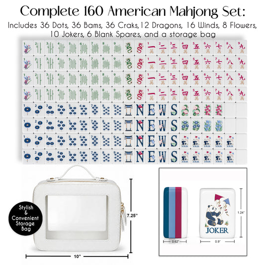 Blue MJTI Community Collection American Mahjong Tile Set (160pc)