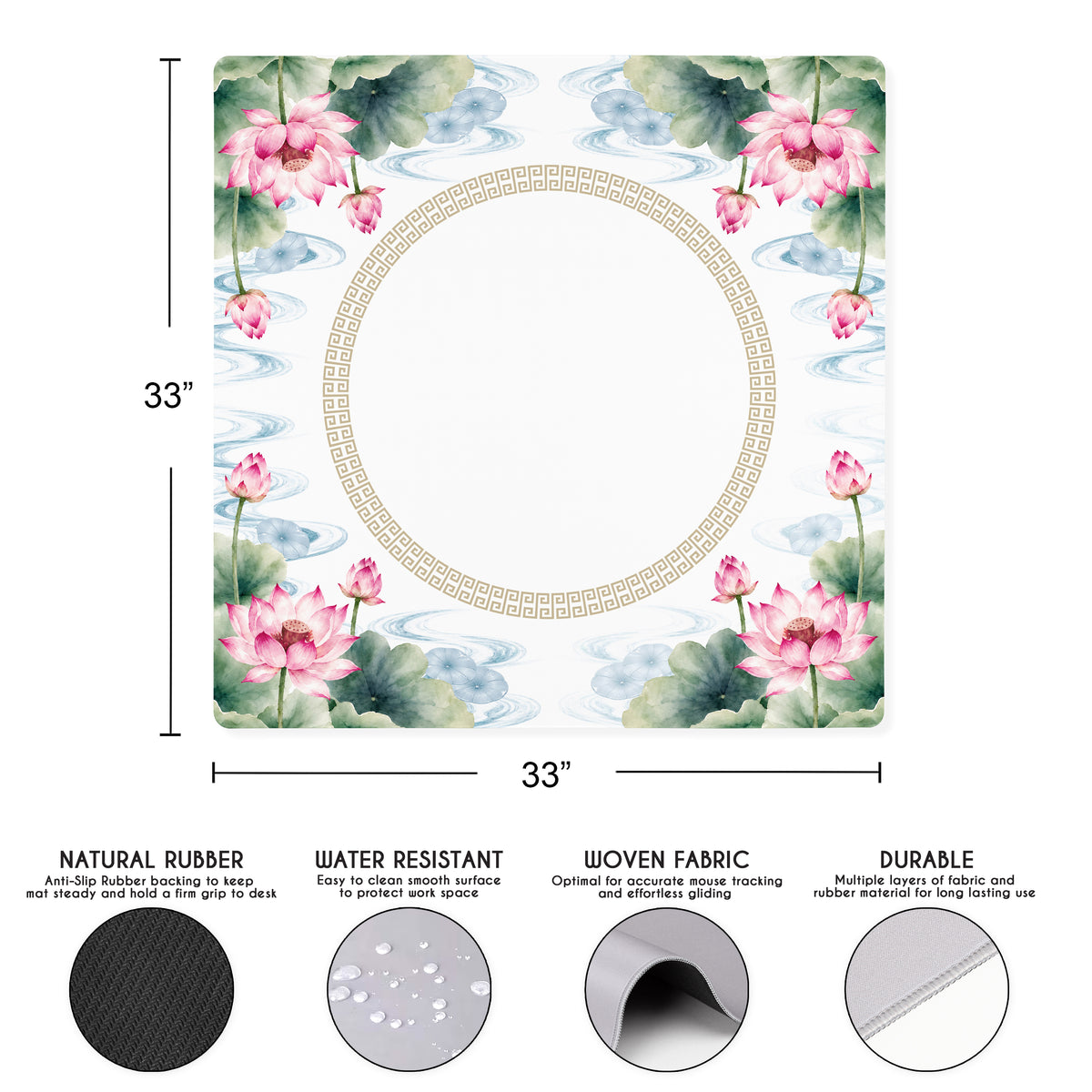 MJTI Community Collection - Floral - Mahjong Mat for Table - Shipped Rolled