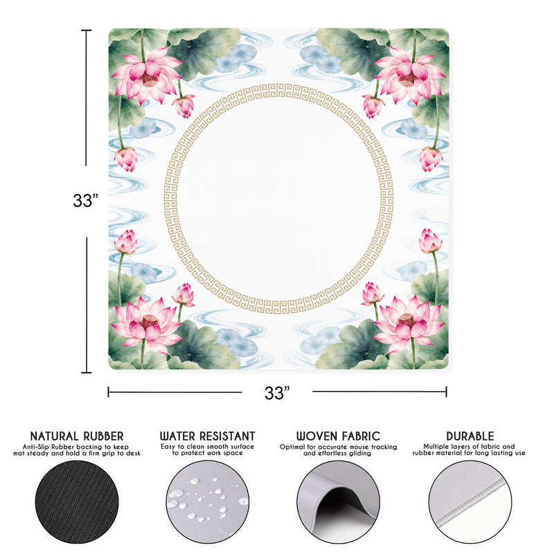 MJTI Community Collection - Floral - Mahjong Mat for Table - Shipped Rolled