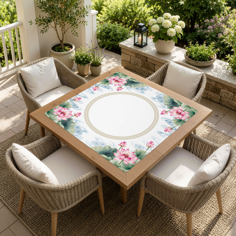 MJTI Community Collection - Floral - Mahjong Mat for Table - Shipped Rolled
