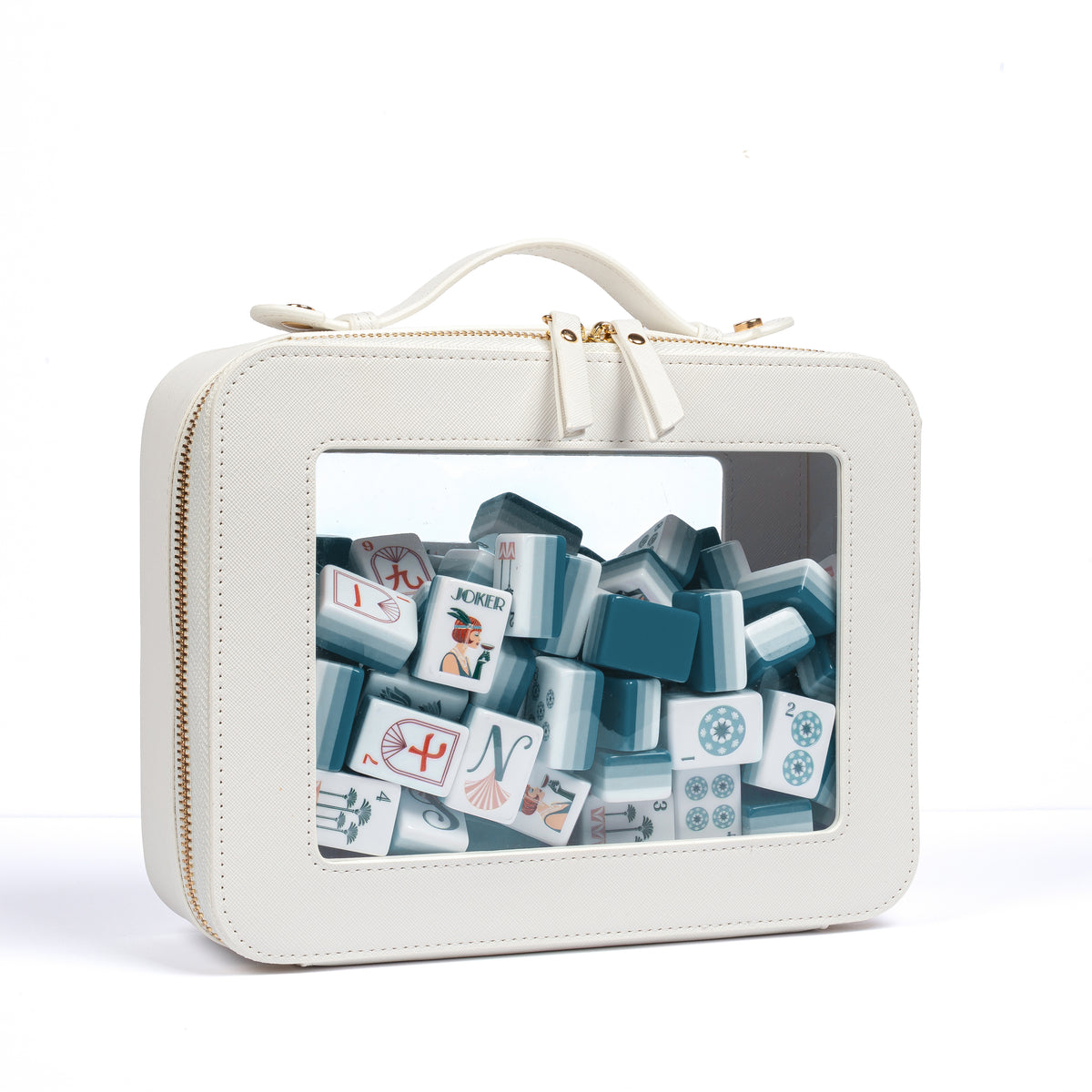Teal Art Deco Collection American Mahjong Tile Set (160pc)
