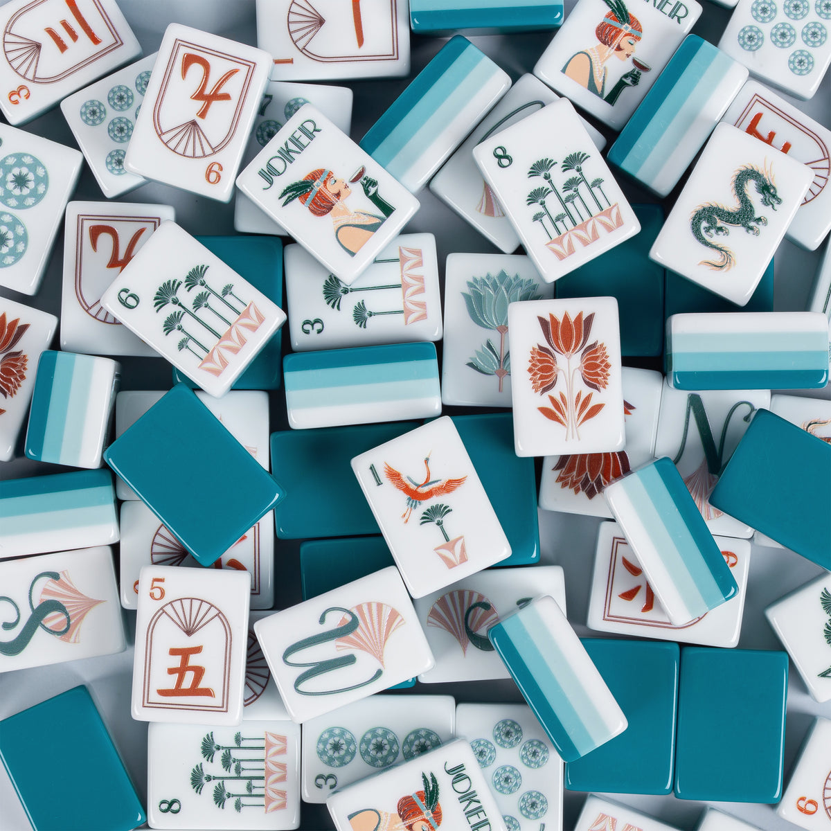 Sweet JoJo Designs Teal Art Decoc Tiles