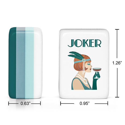 Teal Art Deco Collection American Mahjong Tile Set (160pc)