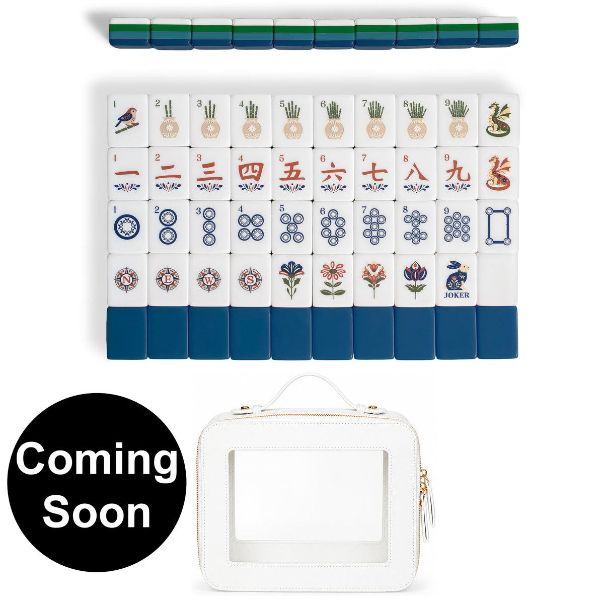 Navy Folk Collection American Mahjong Tile Set (160pc)