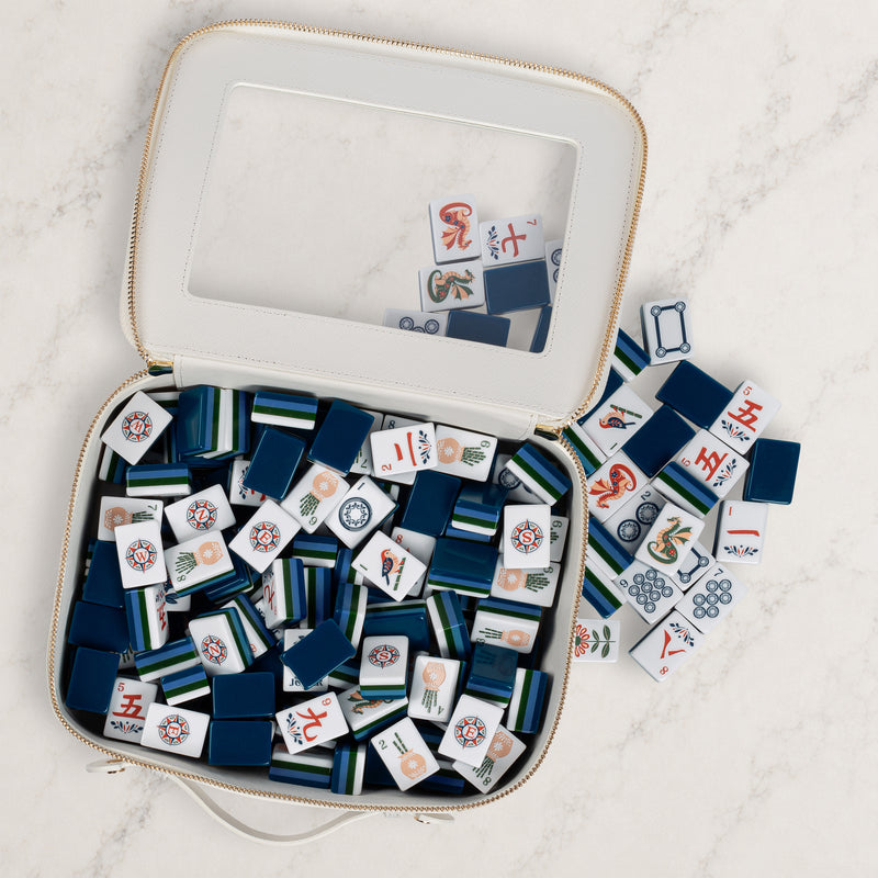 Navy Blue Folk Collection American Mahjong Tile Set (160pc)