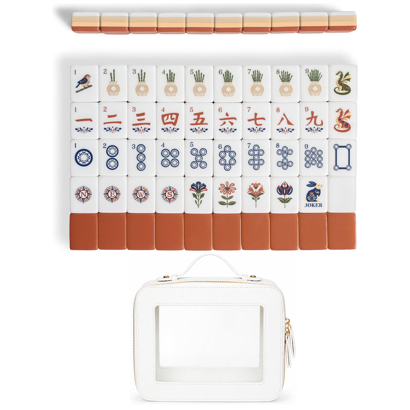 Orange Folk Collection American Mahjong Tile Set (160pc)