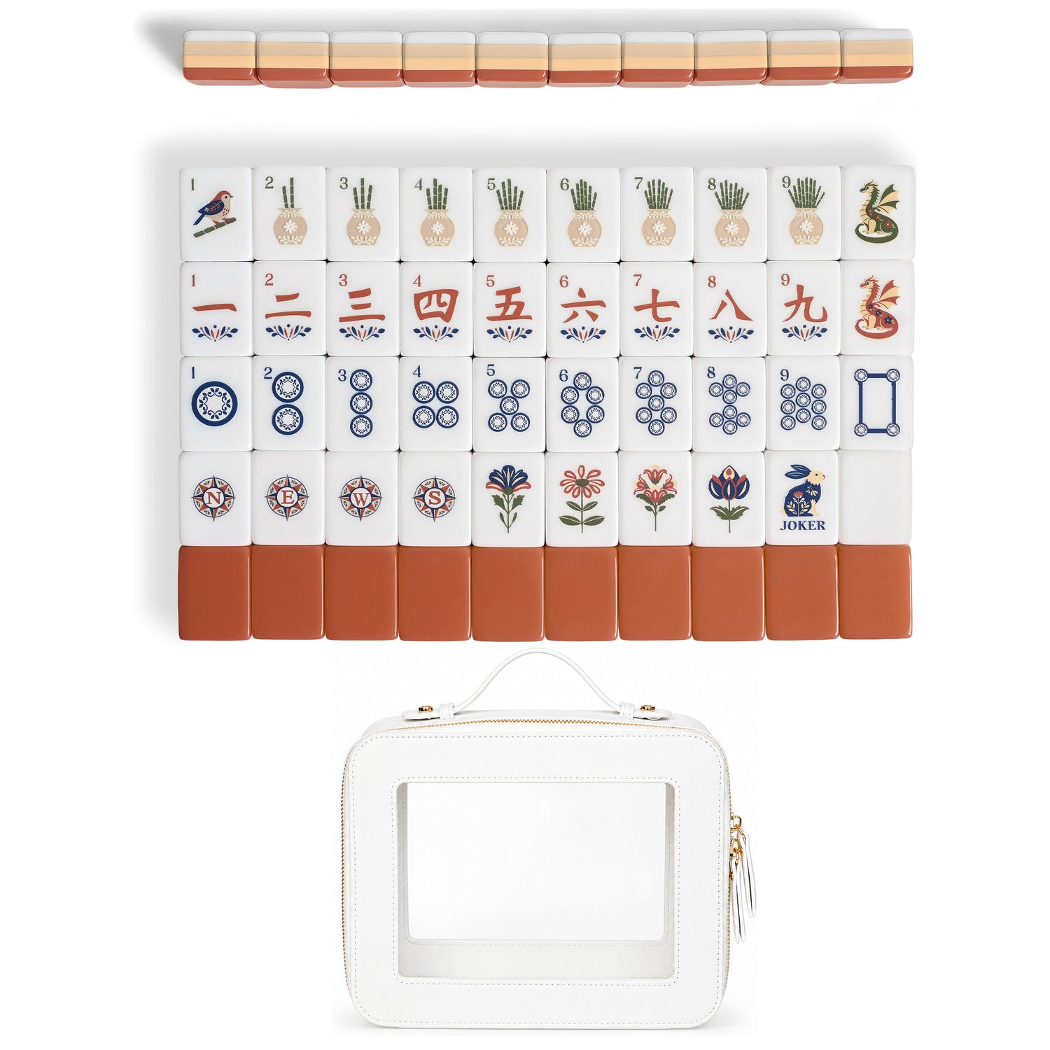 Orange Folk Collection American Mahjong Tile Set (160pc)