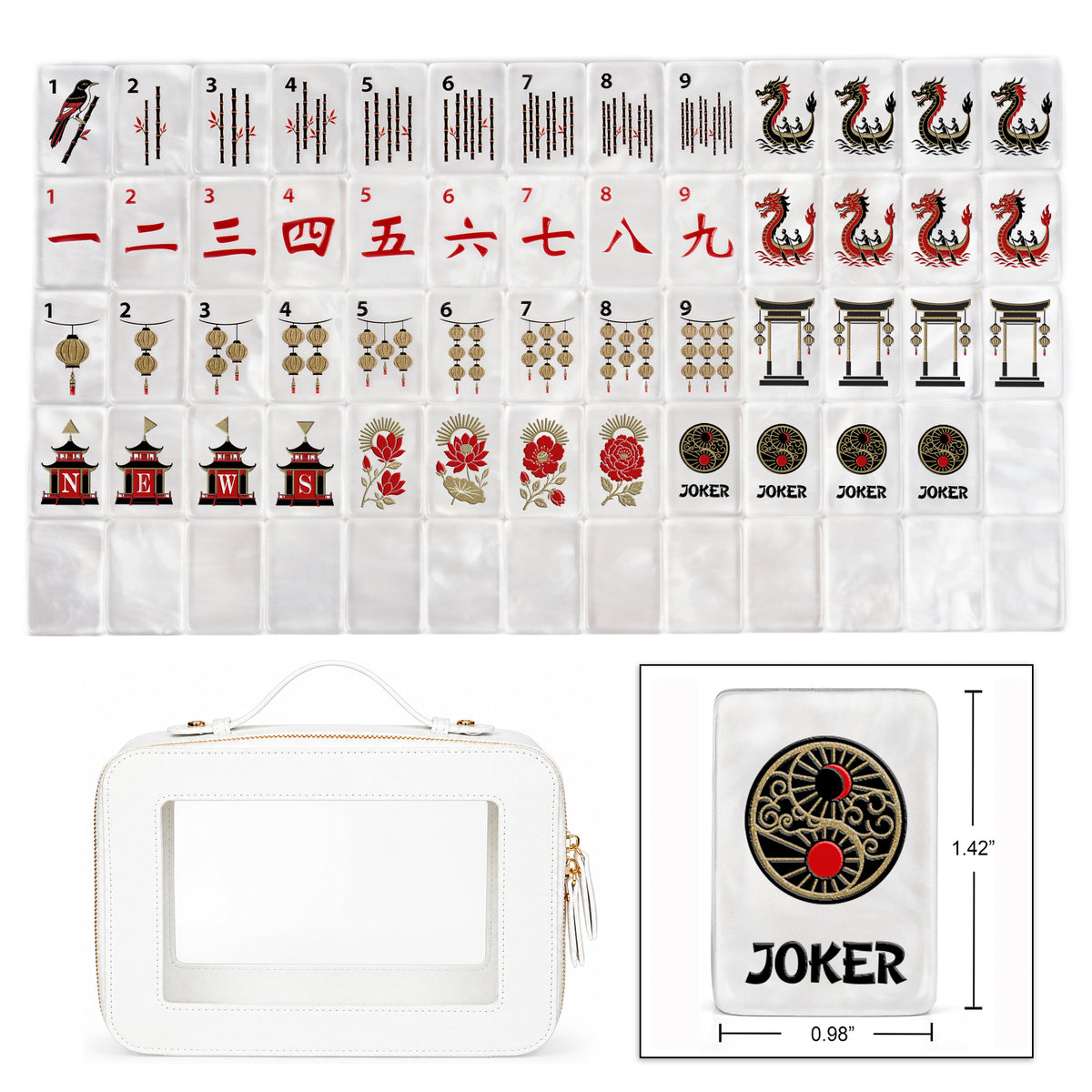 Golden Pearl Collection American Mahjong Tile Set (160pc)