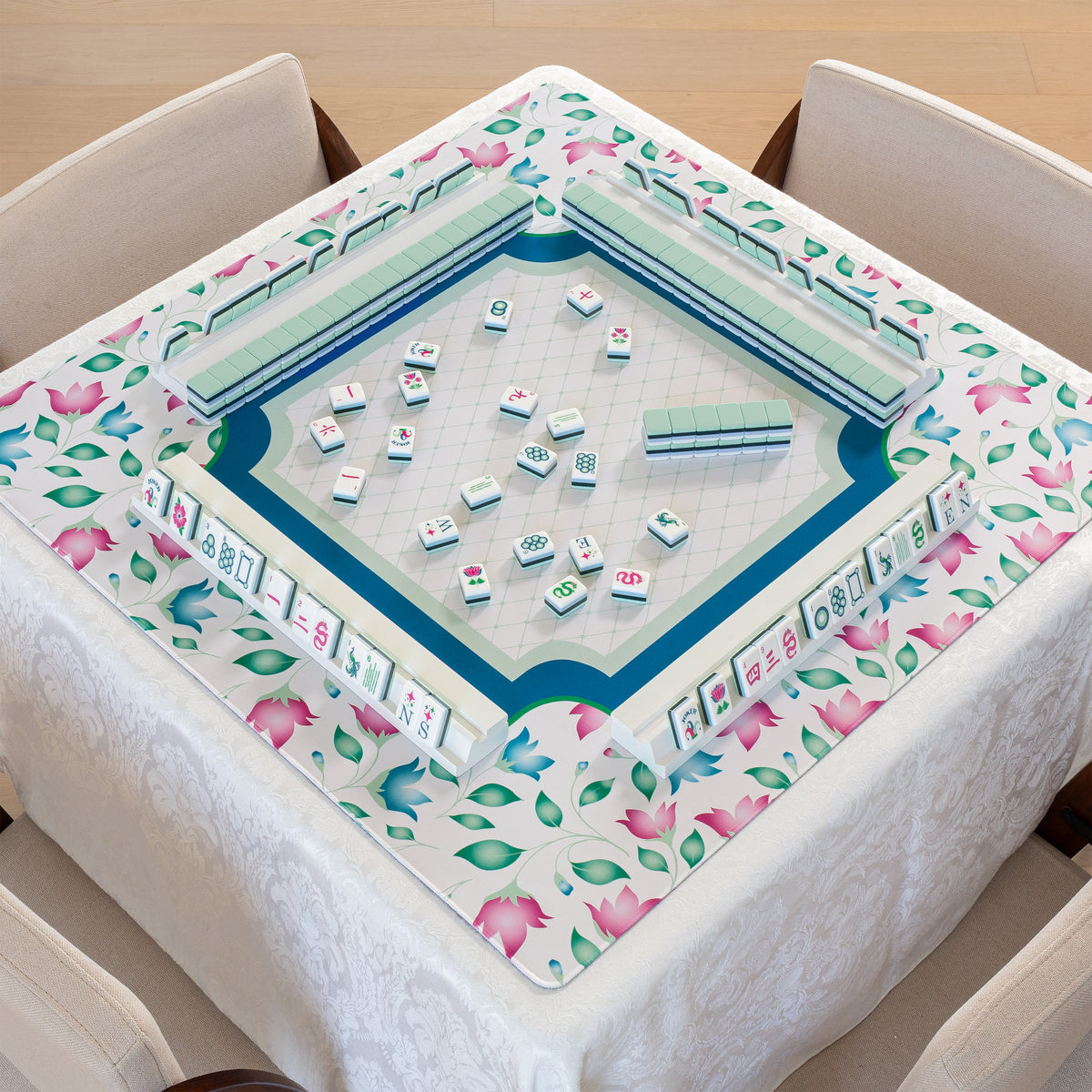 Mint Green Jester Collection American Mahjong Tile Set (160pc)