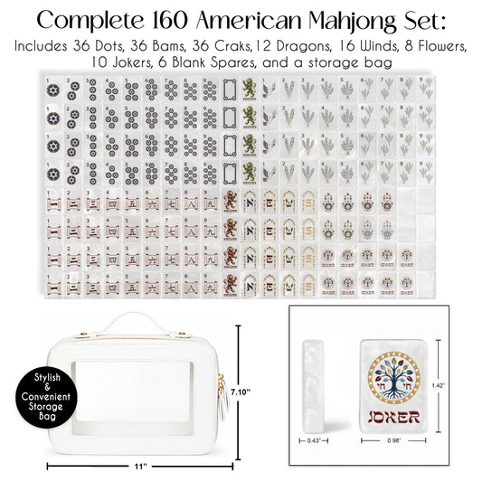 Judaica Pearl Collection American Mahjong Tile Set (160pc)