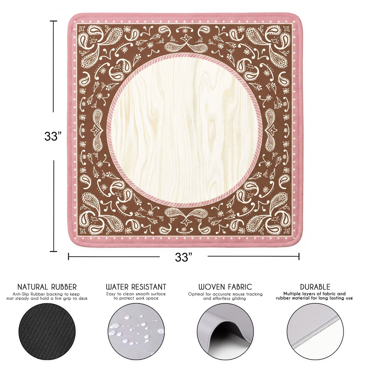 Boho Western Cowgirl Collection Mahjong Mat for Table - Shipped Rolled