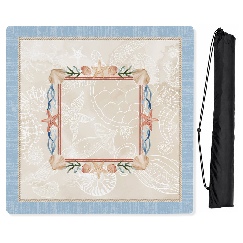 Sky Blue Coastal Paradise Collection Mahjong Mat for Table - Shipped Rolled