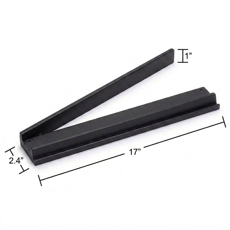 (17in.) Black Wooden Mahjong Racks with Pushers & Travel Bag - Set of 4
