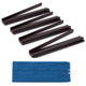 (20in.) Dark Brown Wooden Mahjong Racks with Pushers & Travel Bag - Set of 4