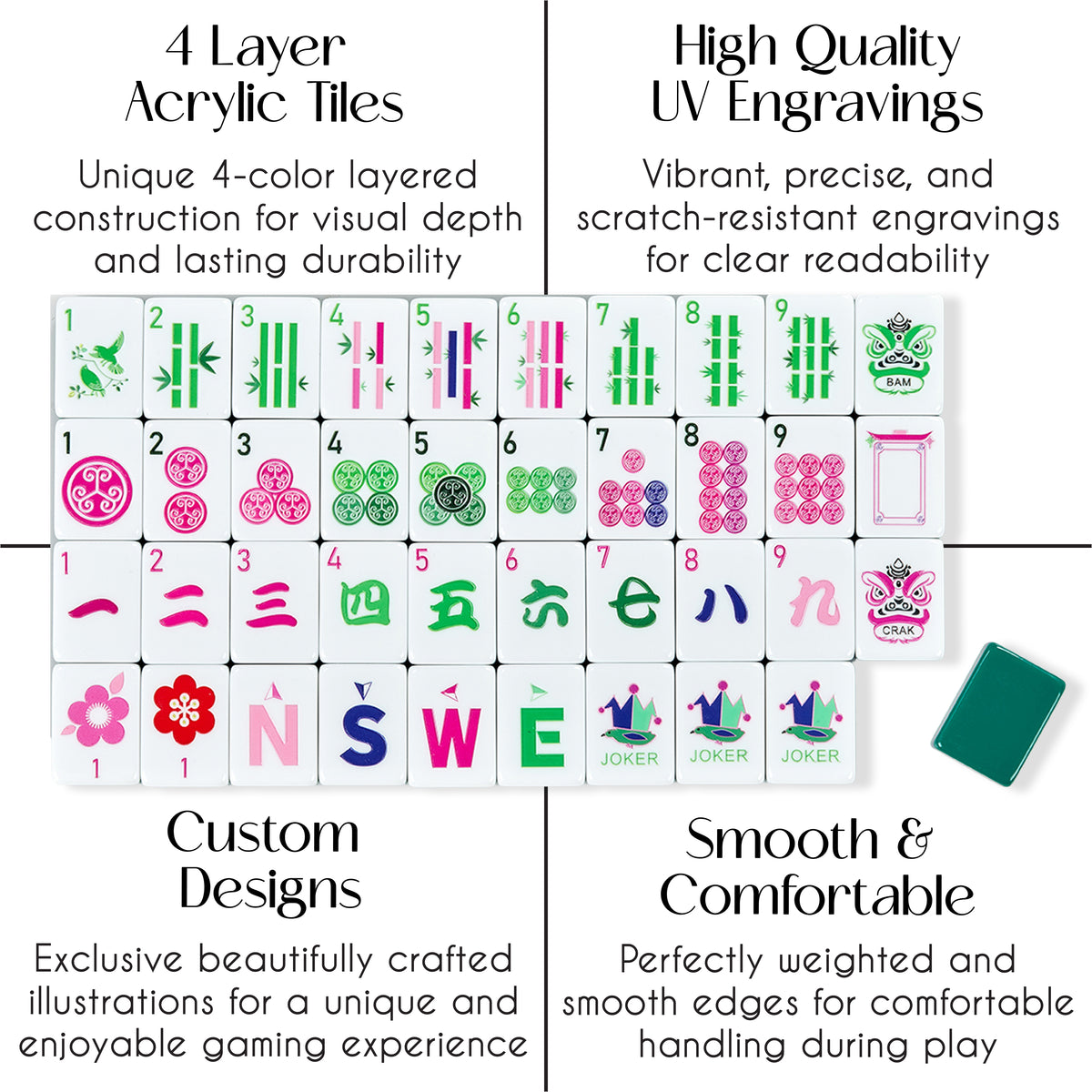 Green Hat Collection American Mahjong Tile Set (160pc)