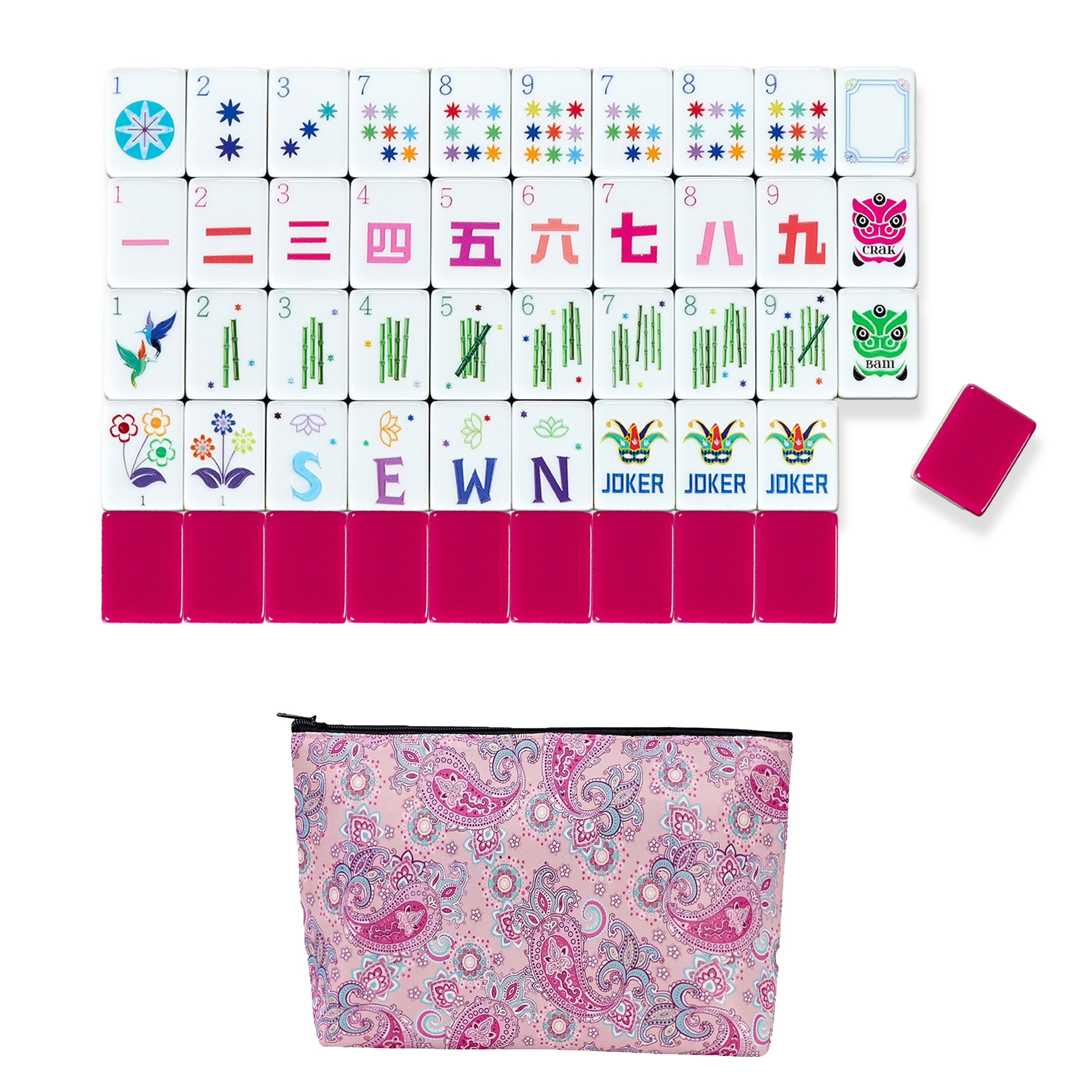 Pink Mask Collection American Mahjong Tile Set (160pc) – Sweet Jojo Mahjong