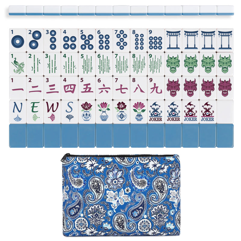 Blue Monkey Collection Melamine American Mahjong Tile Set (160pc)