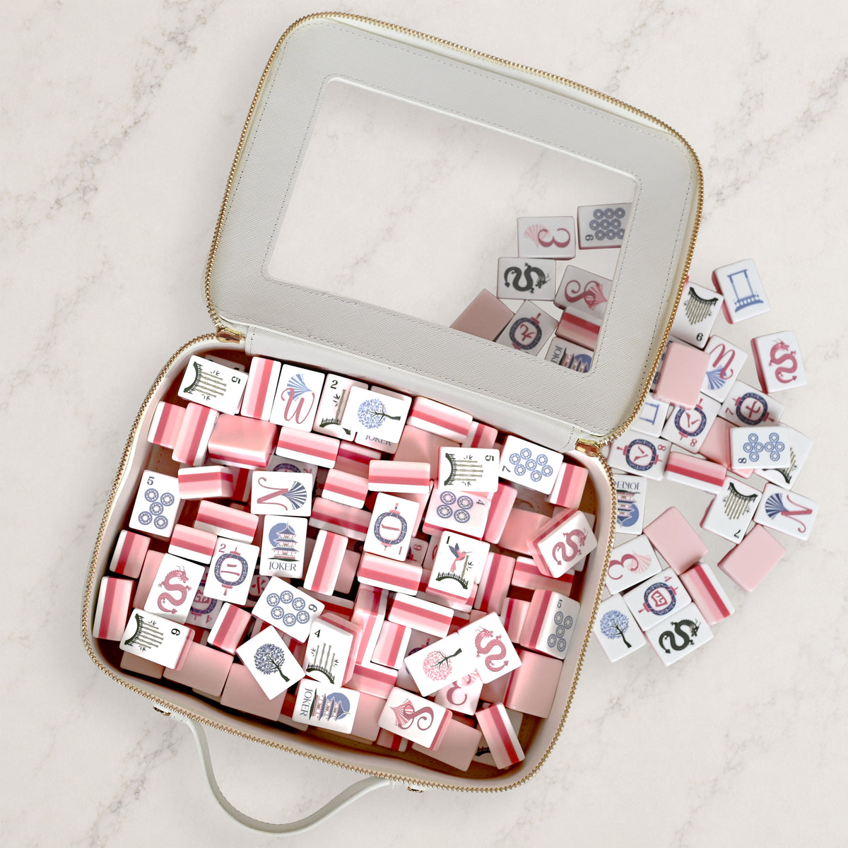 Pink Pagoda Collection American Mahjong Tile Set (160pc)