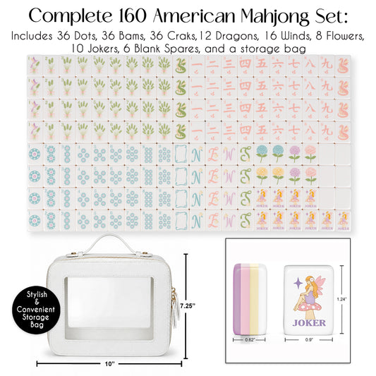 Purple Secret Garden Collection American Mahjong Tile Set (160pc)