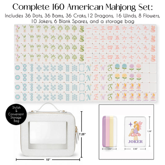 Purple Secret Garden Collection American Mahjong Tile Set (160pc)