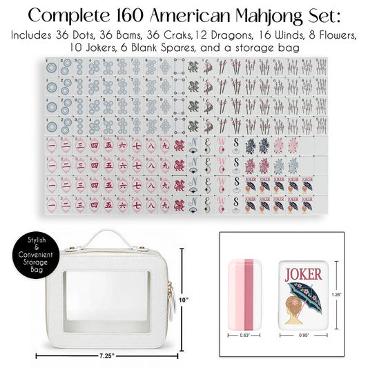 Pink Shabby Chic Collection American Mahjong Tile Set (160pc)