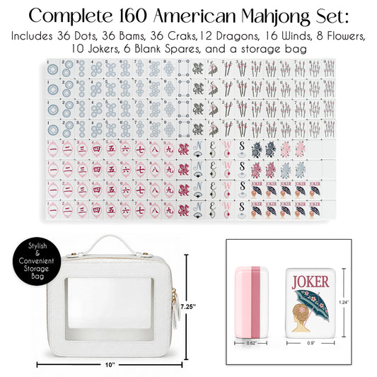 Pink Shabby Chic Collection American Mahjong Tile Set (160pc)