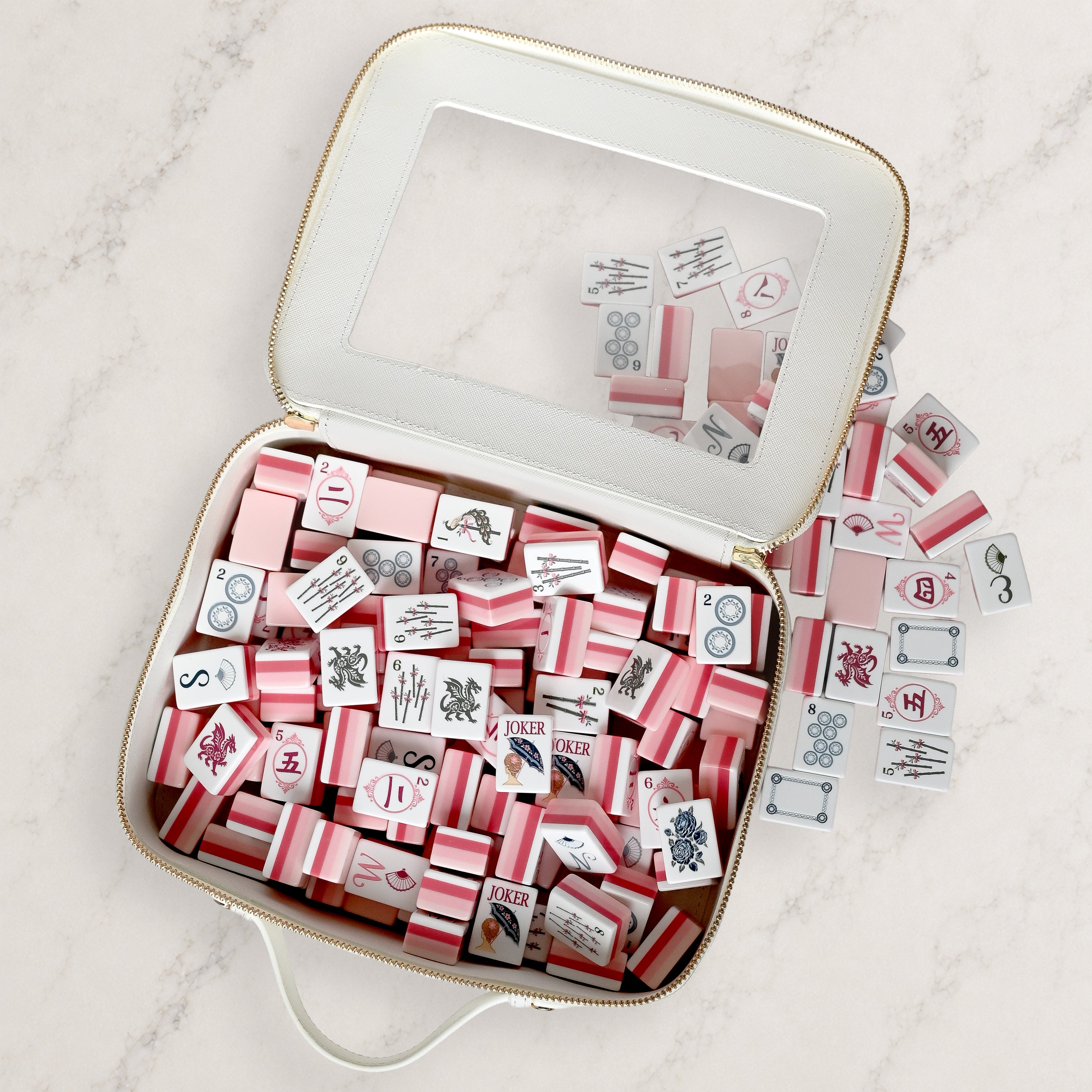 Pink Shabby Chic Collection American Mahjong Tile Set (160pc