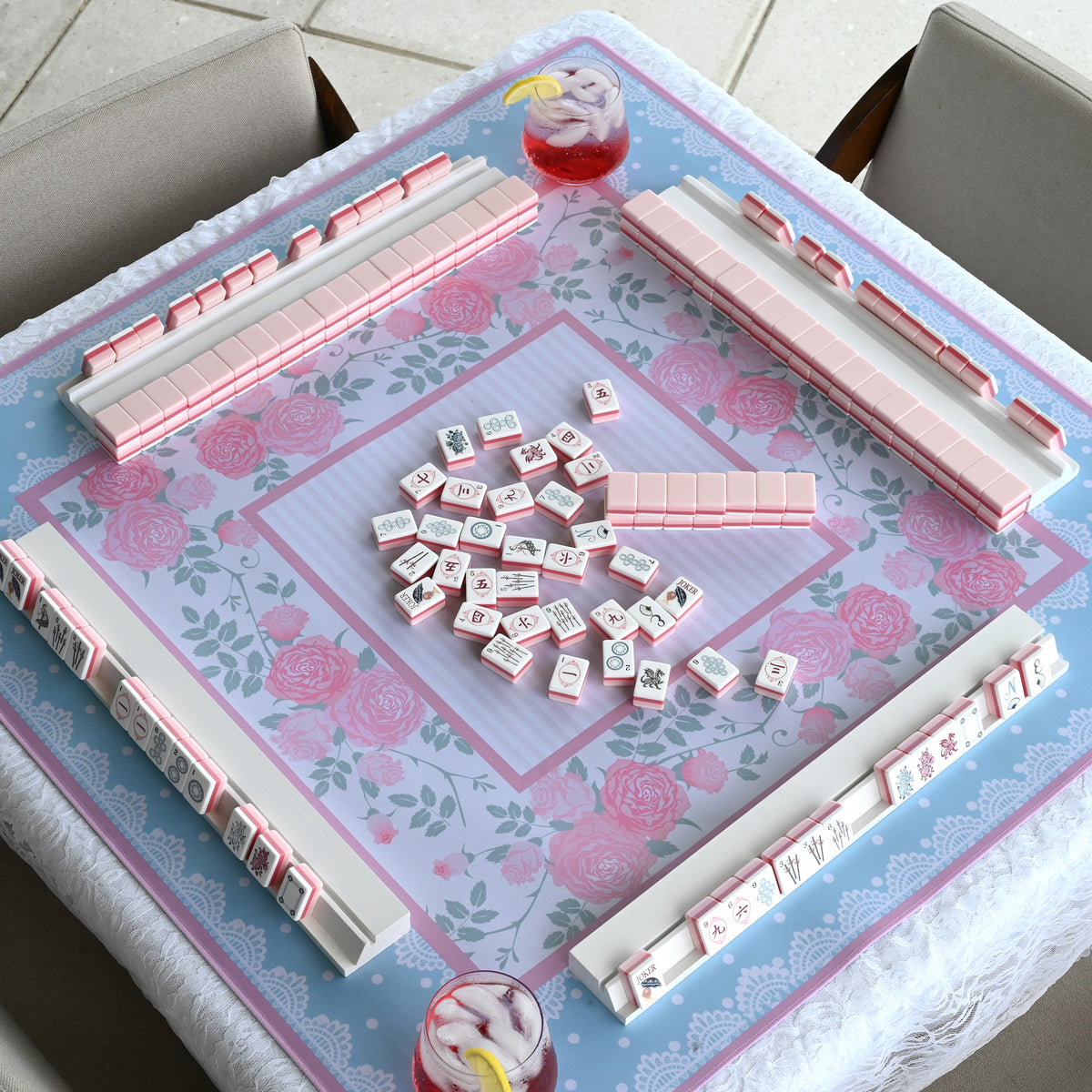 Pink Shabby Chic Collection American Mahjong Tile Set (160pc)