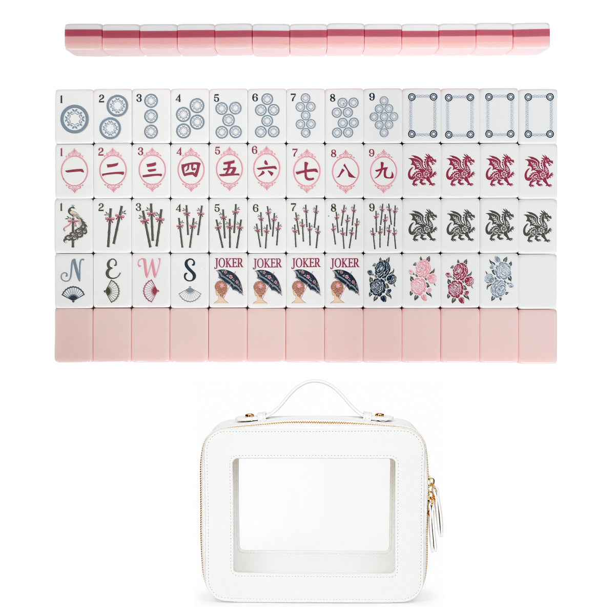 Pink Shabby Chic Collection American Mahjong Tile Set (160pc)