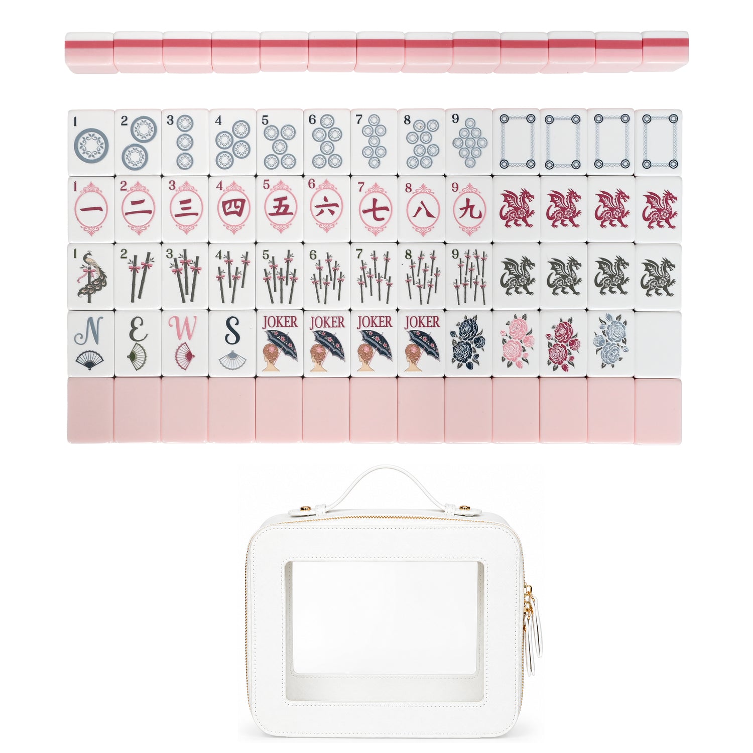 Pink Shabby Chic Collection American Mahjong Tile Set (160pc)