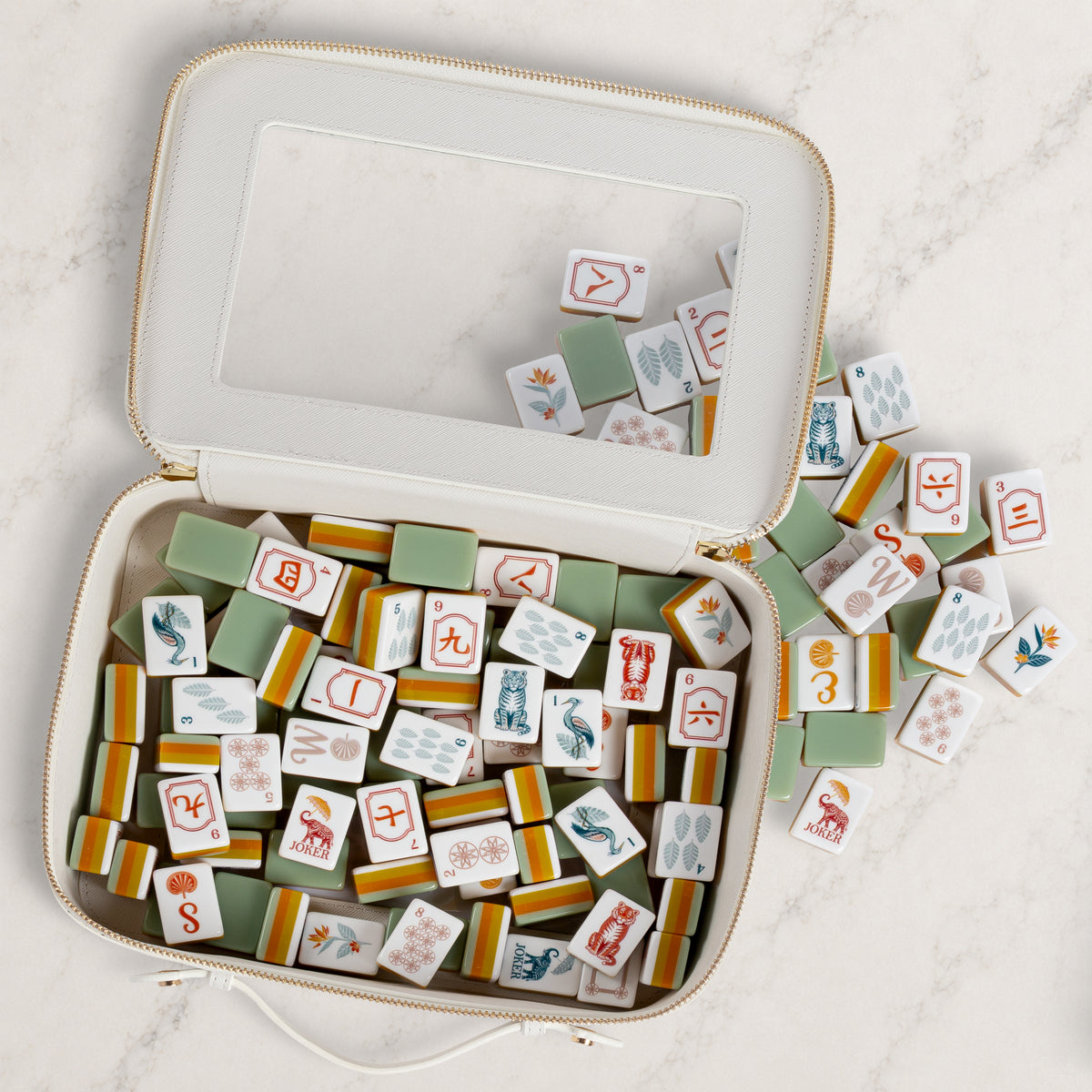 Sage Green Vintage Paradise Collection American Mahjong Tile Set (160pc)