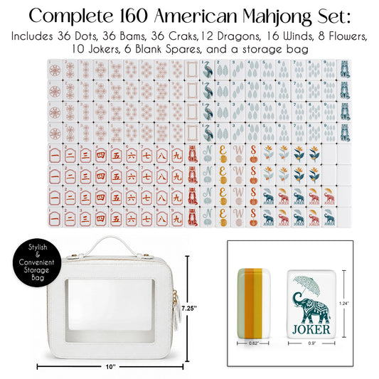 Sage Green Vintage Paradise Collection American Mahjong Tile Set (160pc)