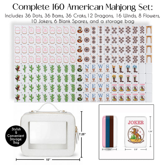 Pink Western Collection American Mahjong Tile Set (160pc)