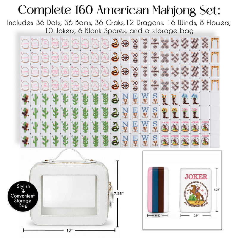 Pink Western Collection American Mahjong Tile Set (160pc)