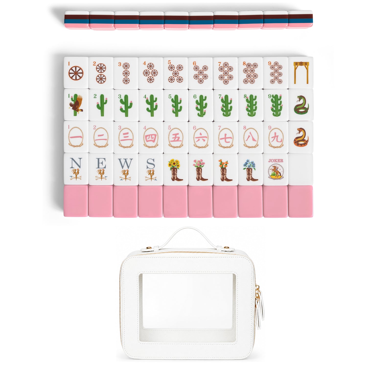 Pink Western Collection American Mahjong Tile Set (160pc)