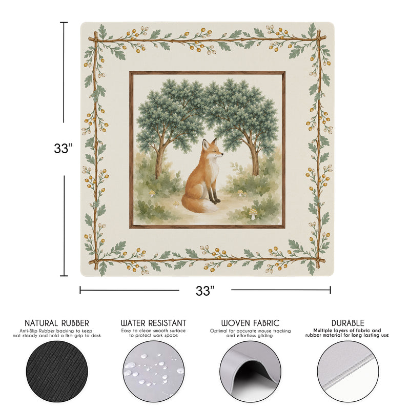 Sage Green Woodland Collection Mahjong Mat for Table - Shipped Rolled